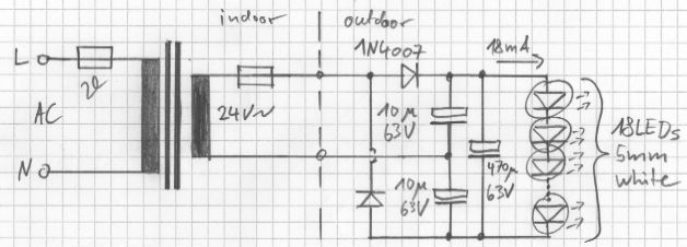 18 LEDs connected to 24V AC